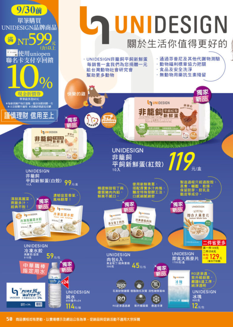 UNIDESIGN 正式在萬家福量販與樂家康超市全新上架！