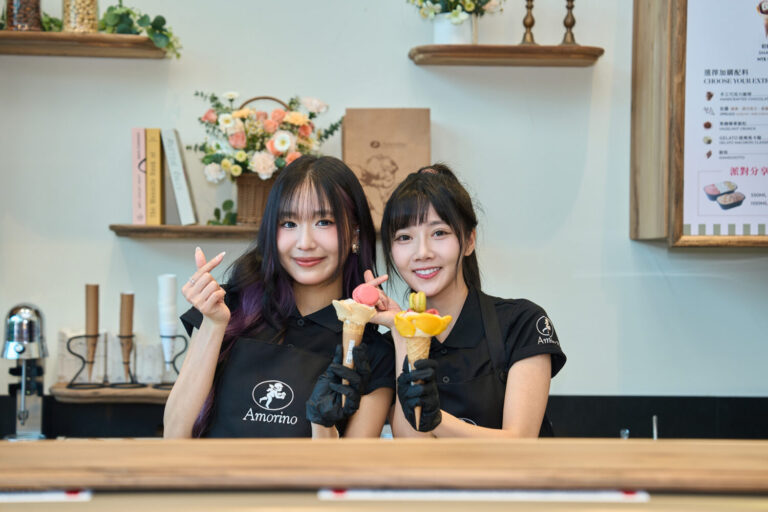 06-郭郭 衣宸出席法國頂級冰淇淋 Amorino亞洲首間品牌旗艦店開幕剪綵（鼎域控股股份有限公司 提供）